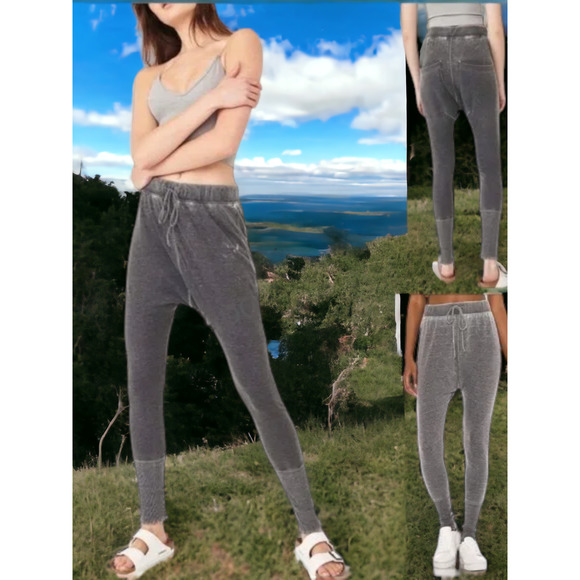 NWT - Free People Cozy All Day Harem Leggings in Washed Black Size: XS - Picture 1 of 6